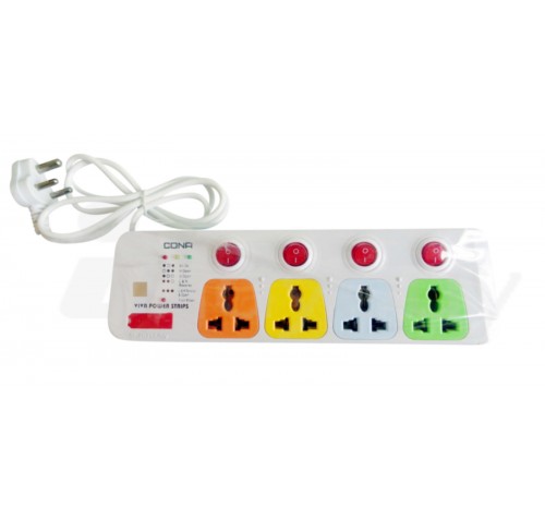 Cona Smyle Viva Power Strip 1.75 Meter with 4 sockets and 4 switches